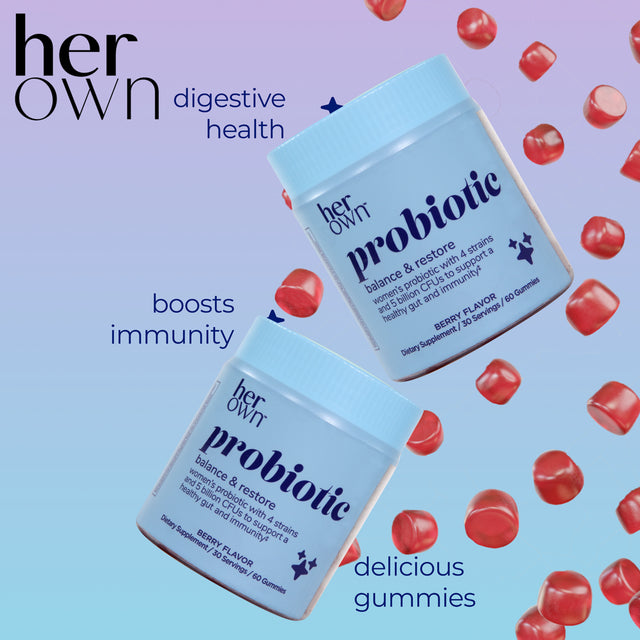 Her Own Probiotic Gummies, Natural Berry Flavor, 60 Ct