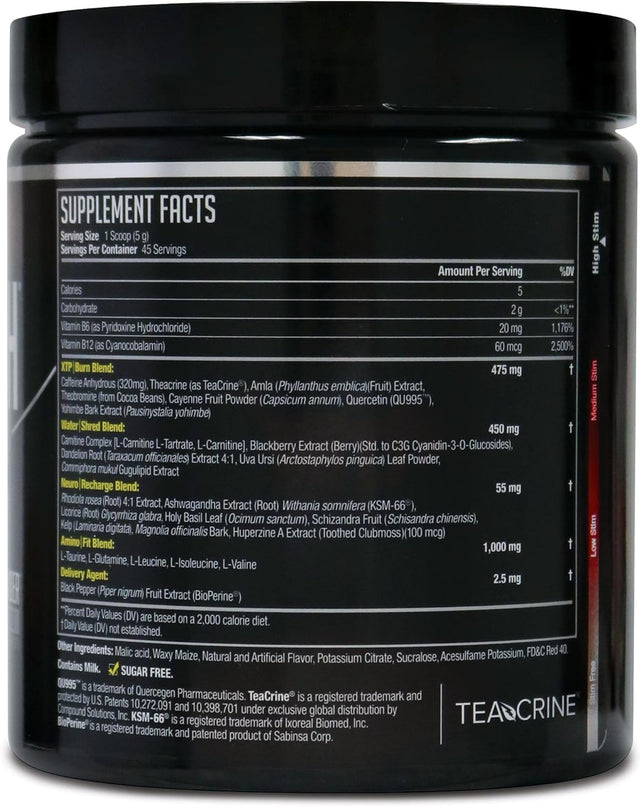 LIPORUSH NDS Nutrition XTP Thermogenic Fat Burner with L-Carnitine - Energy, Focus, and Appetite Control - Extreme Thermogenic Fat Burning Powder Weight Loss - Strawberry Lemonade (45 Servings)