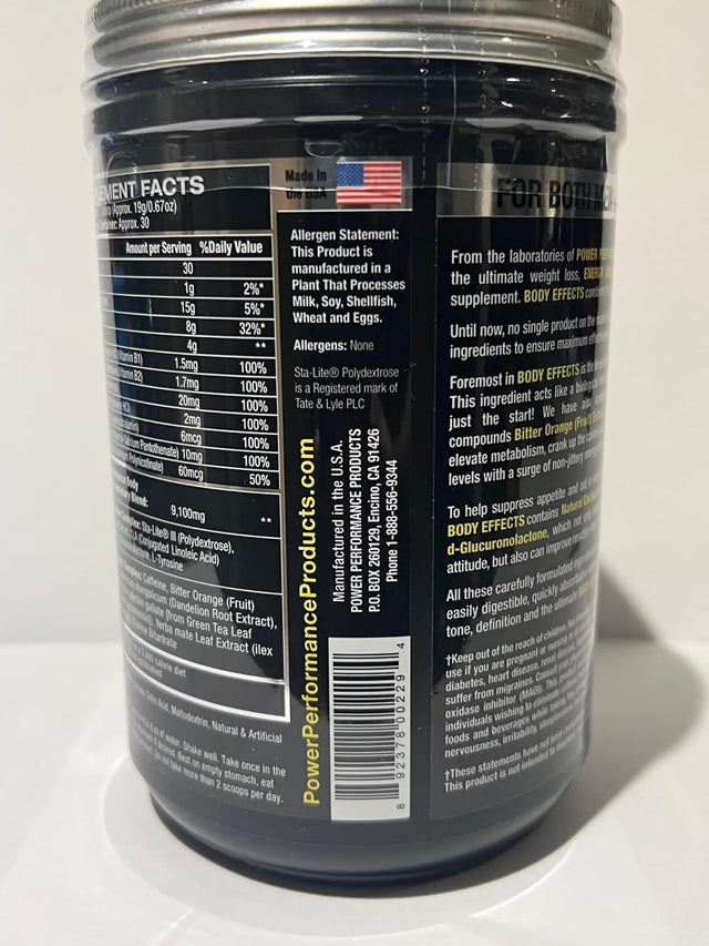 Power Performance Products, Body Effects, Pre Workout Supplement - 570 Grams (Tropical Pineapple)