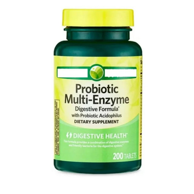 Probiotic Multi-Enzyme Digestive Formula with Probiotic Acidophilus Tablets Dietary Supplement, 200 Count