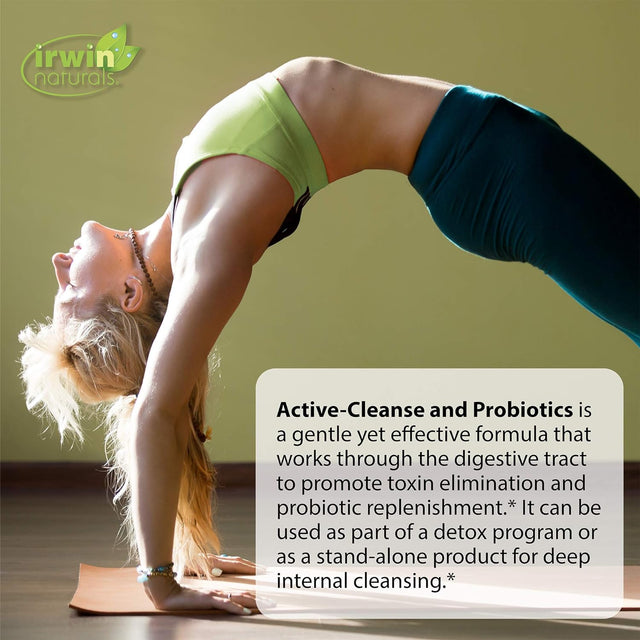 Irwin Naturals Aloe & Triphala Active Cleanse + Probiotics Natural Digestive Support - Gentle, Effective Detox + Elimination 2-Part Colon Care - Nourish + Balance - 60 Liquid Softgels