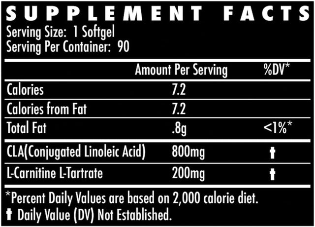 Cla+Carnitine High Potency, Non Stimulant Weight Loss Supplement, Conjugated Linoleic Acid, L-Carnitine Metabolic Enhancer, Caffeine Free Fat Burner, Improve Fitness Activity 90 Softgels
