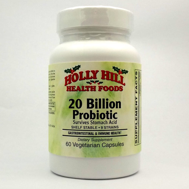Holly Hill Health Foods 20 Billion CFU Probiotic, 60 Vegetarian Capsules