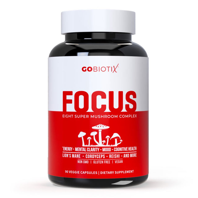 Focus 8 Mushroom Supplement by Gobiotix | Brain Booster | Immune System Support