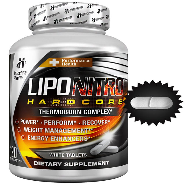 Liponitro Thermo-Burn Diet Pills with Nitro Energy, 120 Tablets - Intechra Health