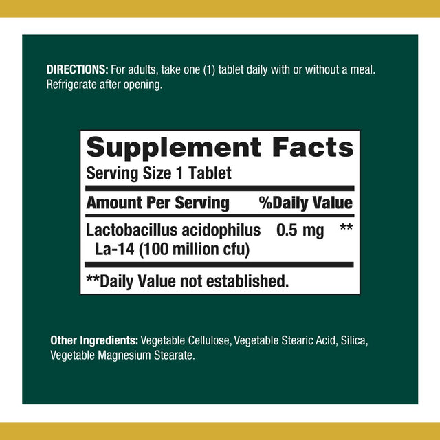 Nature'S Bounty Acidophilus Probiotic Tablets, 100 Ct, 2 Pack