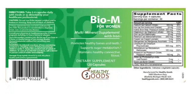 Healthy Goods Bio-M Multivitamin for Women, 120 Ct
