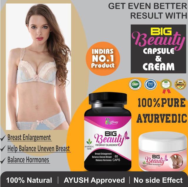 Riffway Big Beauty Pills & Cream Combo for Good Shape Muscles Firming & Tightening