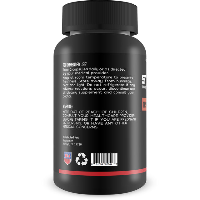 Strongmen Testosterone Booster for Men - Increase Performance, Pleasure, and Size - Improve Energy, Endurance, and Weight Loss - 60 Capsules