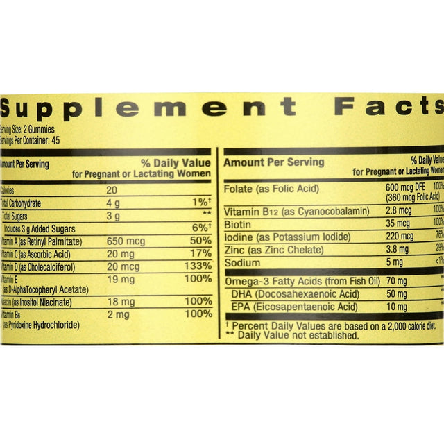 "Boost Your Pregnancy Health with Spring Valley Prenatal Multivitamin Gummies - Essential DHA and Folic Acid for Mom and Baby, 90 Count"