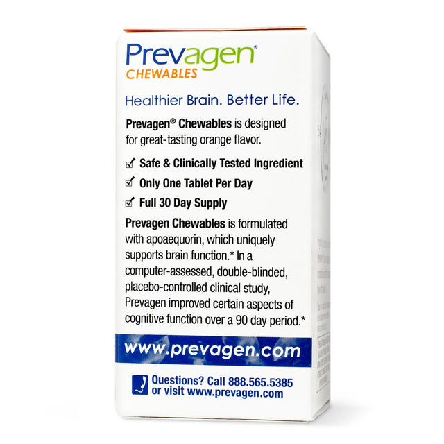 Prevagen Improves Memory - RS 10Mg, 30 Chewables Orange with Apoaequorin & Vitamin D Brain Supplement for Brain Health
