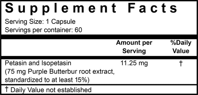Linpharma Petadolex 75 Mg Patented Pa-Free Butterbur Root Extract - 1 Bottle