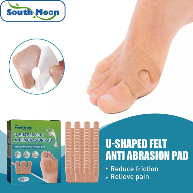 Lingouzi U-Shaped Callus Pads Foot Cushion Soft Breathable Self-Aadhesive Foot Support Shoes Pads