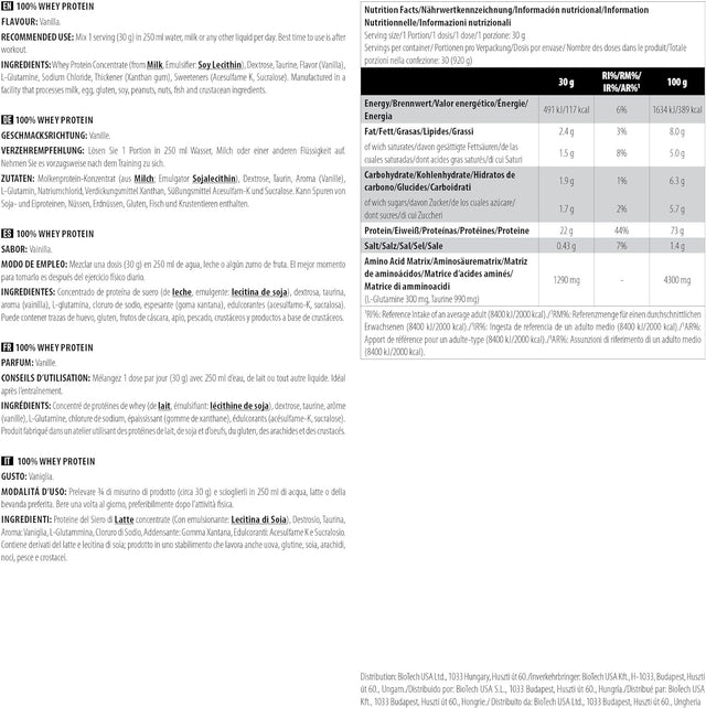 Scitec 100% Whey Protein - 2 Lbs - Vanilla Nutrition