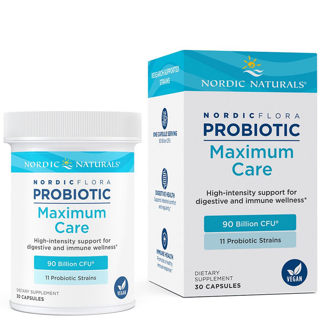 Nordic Naturals Nordic Flora Probiotic Maximum Care, Capsules, Vegan, 30 Ct