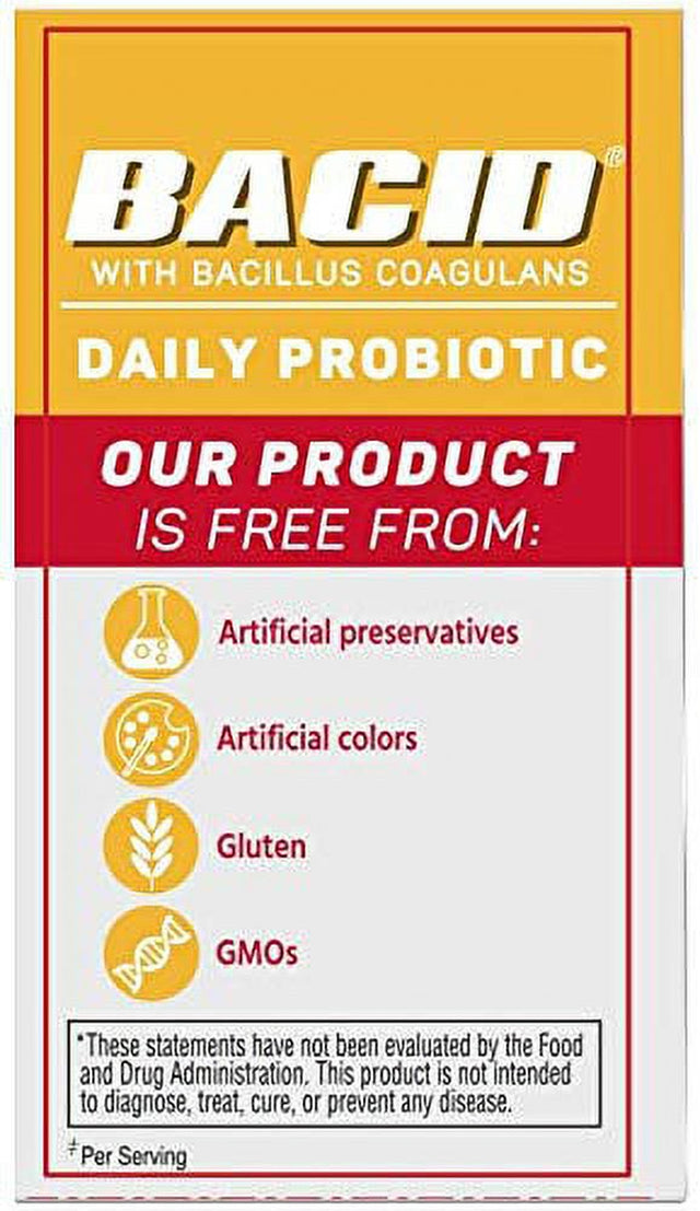 Bacid Probiotic Dietary Supplement, 100Ct