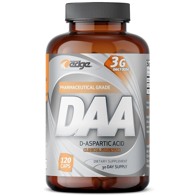 Performance Edge DAA D-Aspartic Acid 3G Daily Dose 30 Day Supply, 120 Capsules