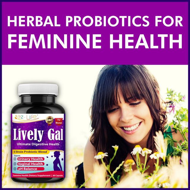 Lively Gal Probiotic for Women, Support Feminine Health, Gut Health, Balanced Ph, Feminine Odor Discomfort-60 Ct by America'S Best Deals