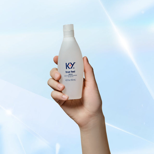 Silicone Lube K-Y True Feel 4.5 Fl Oz Personal Lubricant for Adult Couples, Men, Women, Pleasure Enhancer, Sensual Massage Vaginal Moisturizer,Hormone & Paraben Free, Deluxe, Latex Condom Compatible