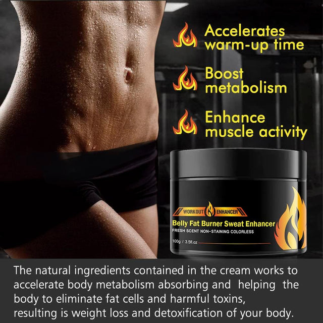 Hot Cream Belly Fat Burner, Weight Loss Sweat Workout Enhancer Gel, Fat Burning Cream for Stomach, Cellulite Cream Slimming and Shaping Body