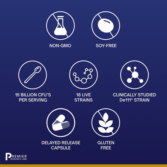 Premier Research Labs Microbiome-18 - Supports Intestinal Microbial & Gut Health - Features Probiotic Formula Containing 18 Beneficial Strains & 15 Billion Cfus per Cap - 30 Plant-Source Capsules