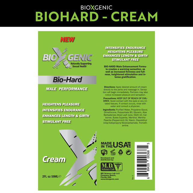 Bio-Hard Male Performance and Arousal Cream, 2 Oz