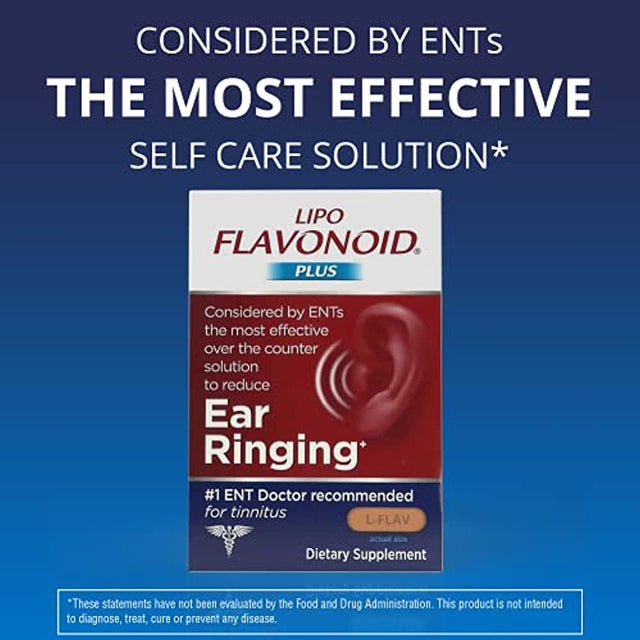 Lipo-Flavonoid plus Ear Health Supplement #1 ENT Doctor Recommended for Ear Ringing Most Effective over the Counter Tinnitus Treatment, Lemon, 150 Count