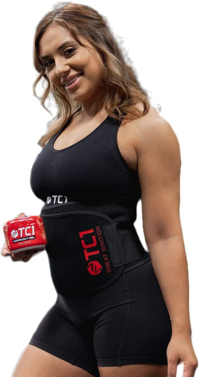 TC1 Sweat Ignition Thermogenic Gel and Sweat Belt Bundle to Increase Heat and Sweat during Exercise and Promote Burning More Calories