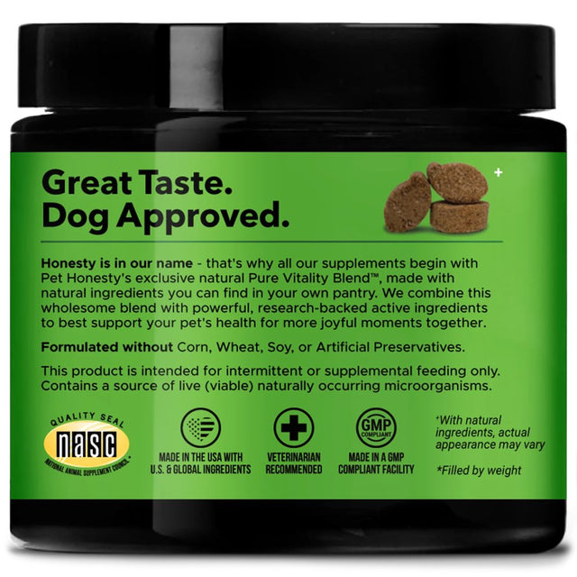 Pet Honesty Dog Digestive Probiotic Gut Health Soft Chews, Pumpkin, 90 Ct