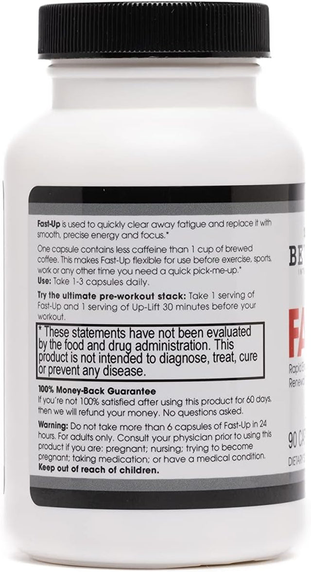 Beverly International Fast-Up, 90 Capsules. Feel-Better, Get Clarity, Clear Focus-Brain Booster. Ups Mood, New Energy, Pre-Workout Fuel, Motivation and Cognitive Performance in Moments.