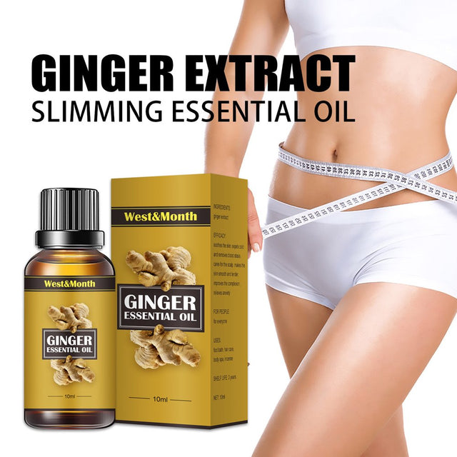 Lingouzi Slimming Ginger Oil Belly Ginger Oil Detox Ginger Oil Belly Button Slimming Stomach Massage Oil Anti-Cellulite Massage Oil Healthy Ginger Massage Oil 10Ml