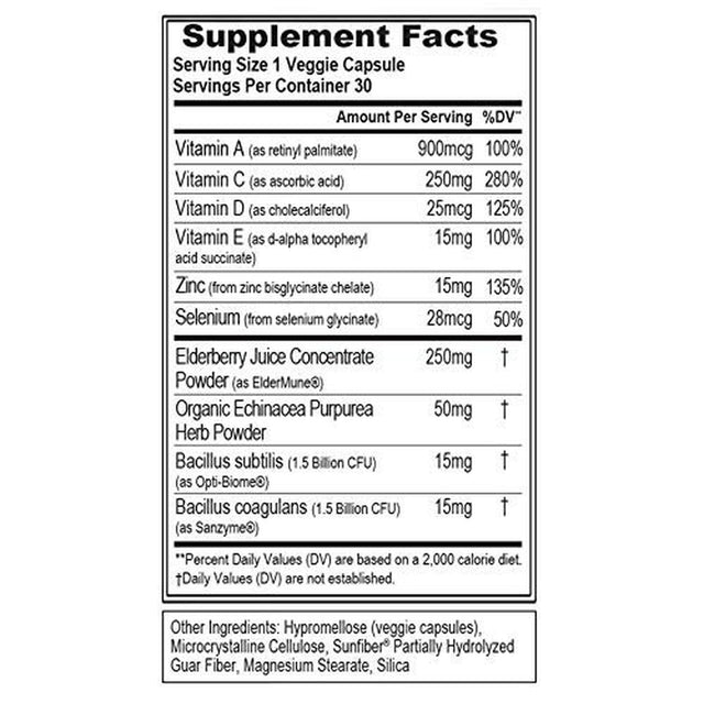 Immune Support Supplement - Evlution Nutrition Immune Mode with Potent Antioxidant Complex - Vitamin C, Probiotics & Elderberry - Vegan, Gluten-Free Immune Supplement 30 Servings