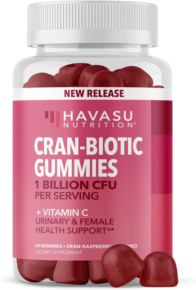 Havasu Nutrition Cranberry Probiotic Gummy for Urinary and Vaginal Health Support for Women, 60 Ct