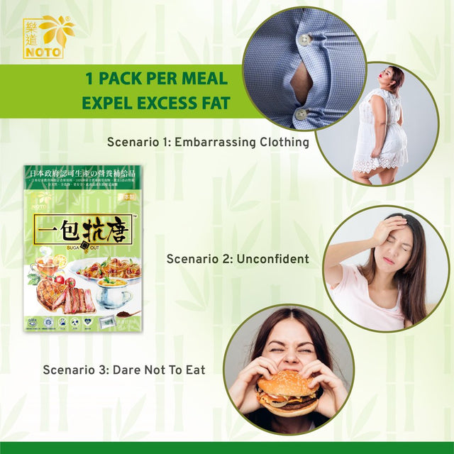 NOTO Suga Out Diabetic Anti-Sugar Supplement for Controlling Health Indices, Enhancing Blooding Vessels Health, Harmonizing Body, 15 Sachets