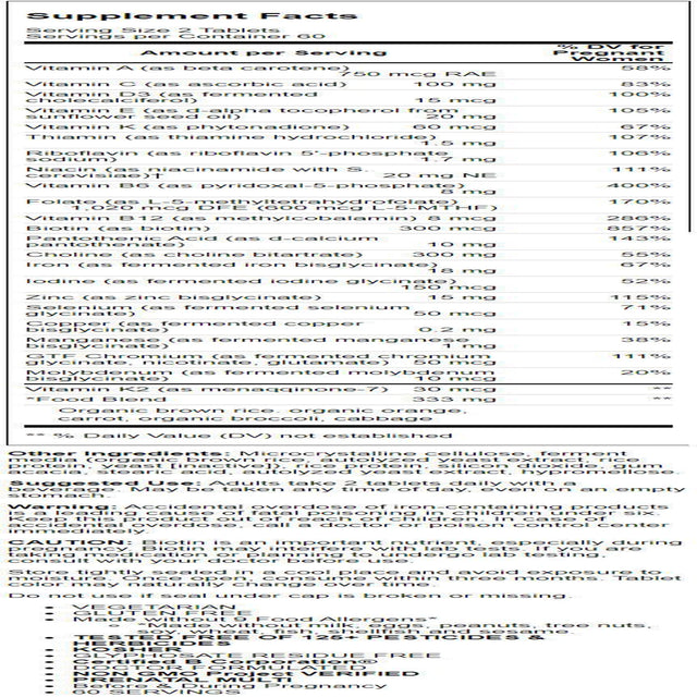 Megafood Baby Me 2 Prenatal Multi 120 Tabs Baby'S Brain Development *