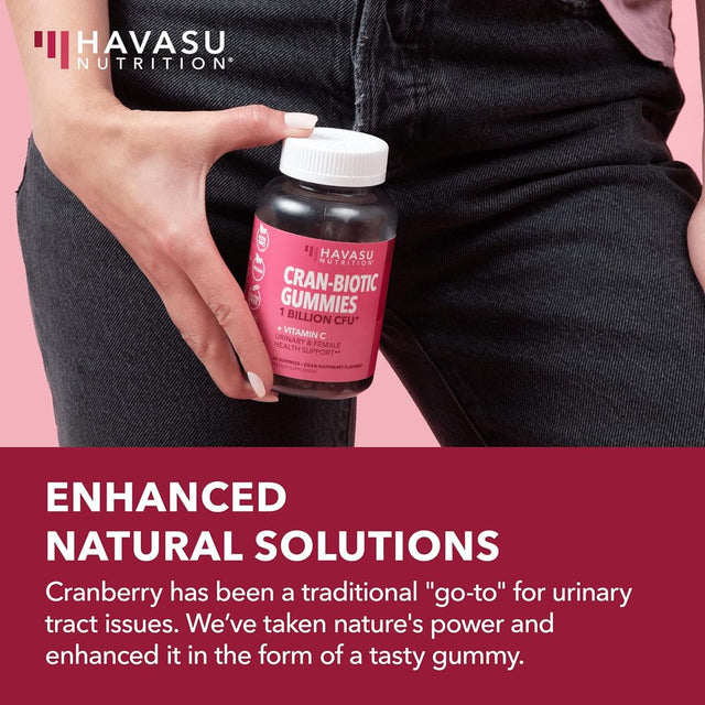 Havasu Nutrition Cranberry Probiotic Gummy for Urinary and Vaginal Health Support for Women, 60 Ct