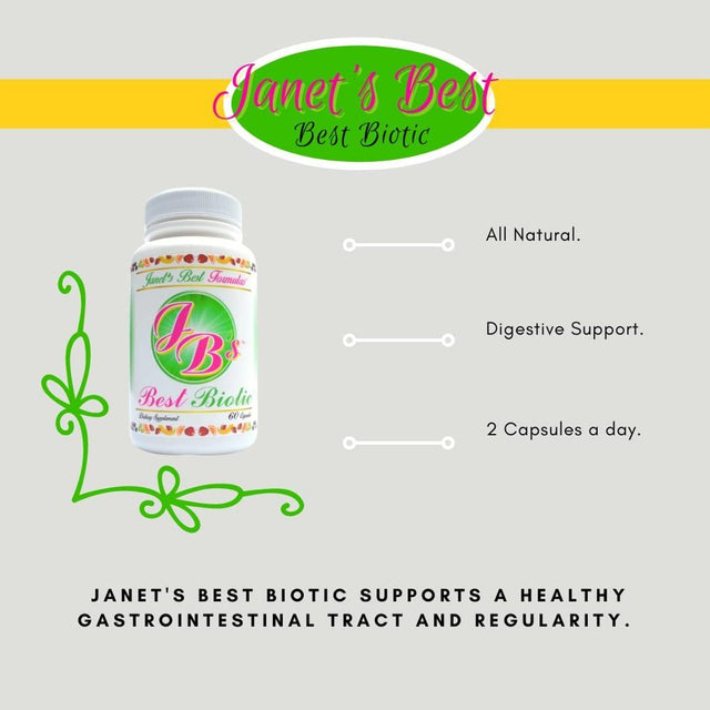 Janet'S Best Formulas, Best Biotic Digestive System and Regularity Support - Dietary Probiotic Supplement for Men and Women - 60 Vegetable Capsules 30 Day Supply