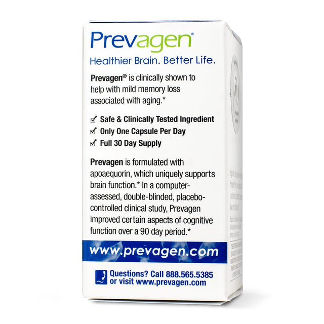 Prevagen Improves Memory - RS 10Mg, 30 Capsules with Apoaequorin & Vitamin D Brain Supplement for Better Brain Health, Supports Healthy Brain Function