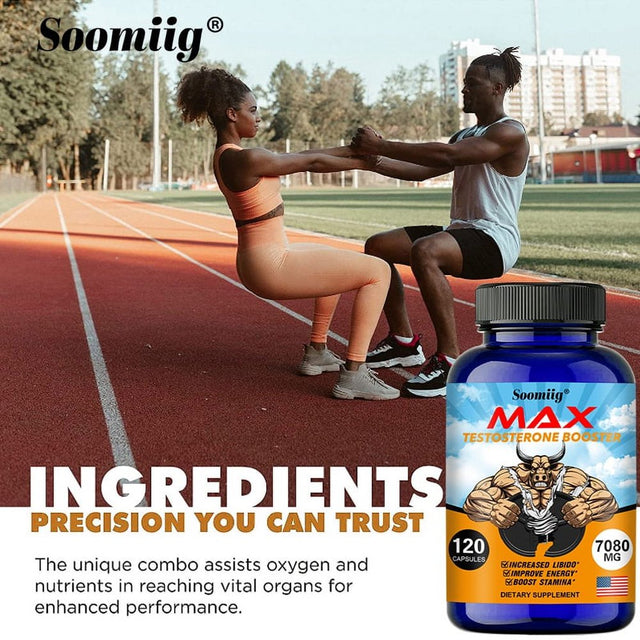 Soomiig Max Testosterone Booster - Performance Enhancer, Boosts Energy and Endurance