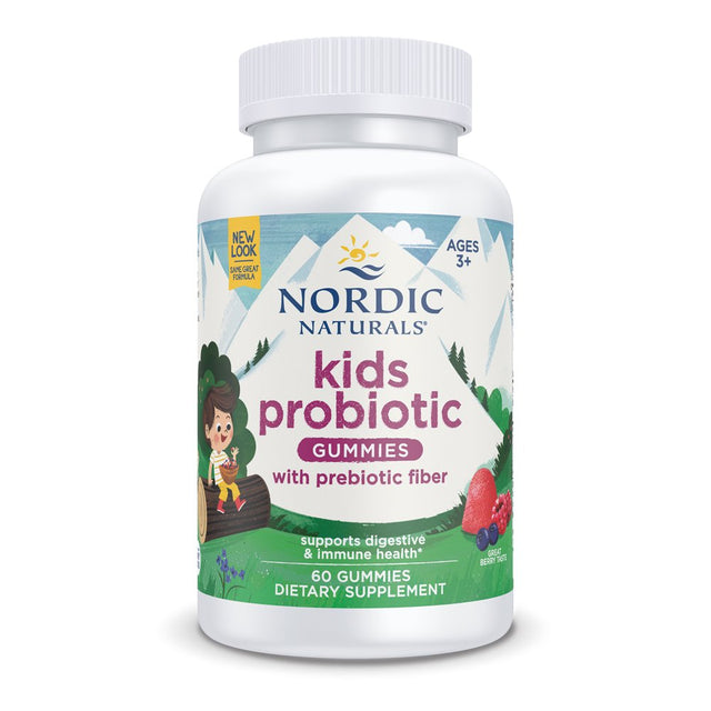 Nordic Naturals Kids Probiotic Gummies, 1.5 Billion Cultures, Vegan 60 Ct