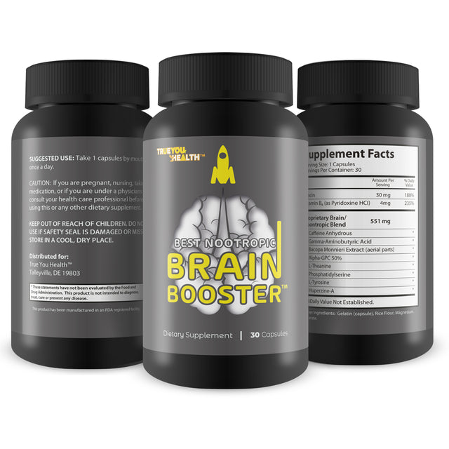 Best Nootropic Brain Booster - for Memory, Focus, Concentration, Mental Clarity, & Energy - Support Improved Brain Function, Memory Recall, and Reduced Mental Fatigue - for Men & Women - with Bacopa