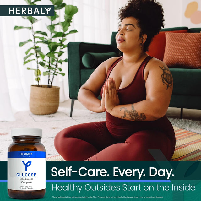 Glucose Blood Sugar Complete Capsules - Natural Wellness - Nutrient Rich Blend - Cinnamon, Chromium, Gymnema Sylvestre, Fenugreek - Balance & Energy - Health Number Goals - 90 Veggie Caps