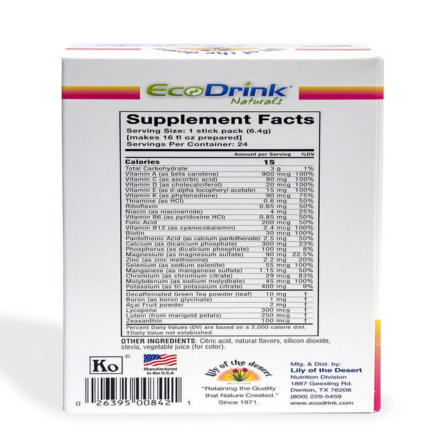 Lily of the Desert Ecodrink Naturals Refill Multi Vitamin - Strawberry/Lemonade