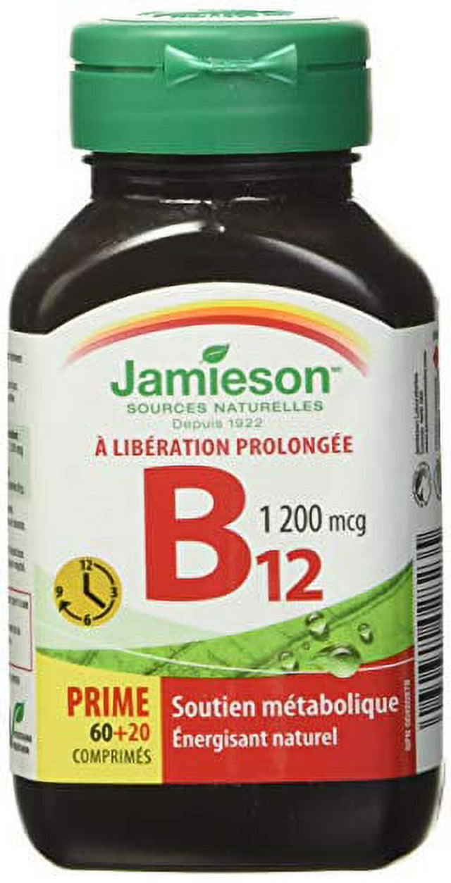 Jamieson Vitamin B12 (Cobalamin) 1200Mcg, Timed Release, 180Tablets