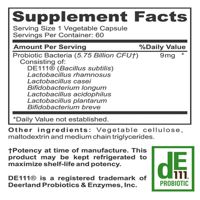 Nature'S Clear Probiotic plus Supplement, Premium Digestive Support 60 Capsules