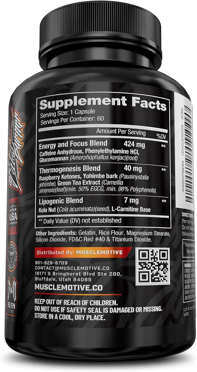 Thermogenic Fat Burner - Weight Loss & Appetite Suppressant for Men and Women with Yohimbe, Green Tea Extract, Garcinia Cambogia - Energy Boost and Metabolism Enhancer - 60 Natural Diet Capsules