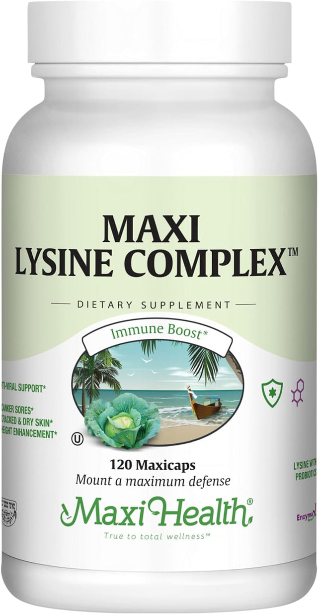 Lysine Complex with Probiotics - L-Lysine 1000Mg Capsules for Protein Synthesis and Immune Health - 1000 Mg Lysine Supplement from Lysine Hcl - Amino Acid with Enzymax for Enhanced Absorption