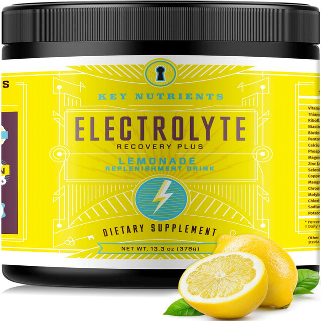 Key Nutrients Electrolytes Powder - Refreshing Lemonade Electrolyte Drink Mix - $0.44 / Unit - Hydration Powder - No Sugar, No Calories - 90 Servings