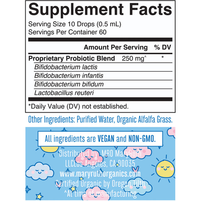 Maryruth Organics Cocomelon Infant Probiotic Liquid Drops, Organic, 1 Fl Oz