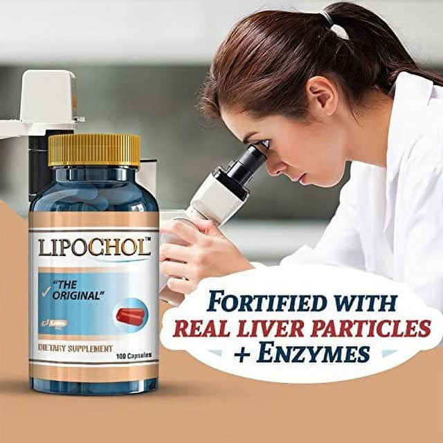 LIPOCHOL Natural Liver Cleanser Detox Supplement Cleanse & Support Liver Health. Milk Thistle Extract (Silymarin) (100 Caps Bottle)